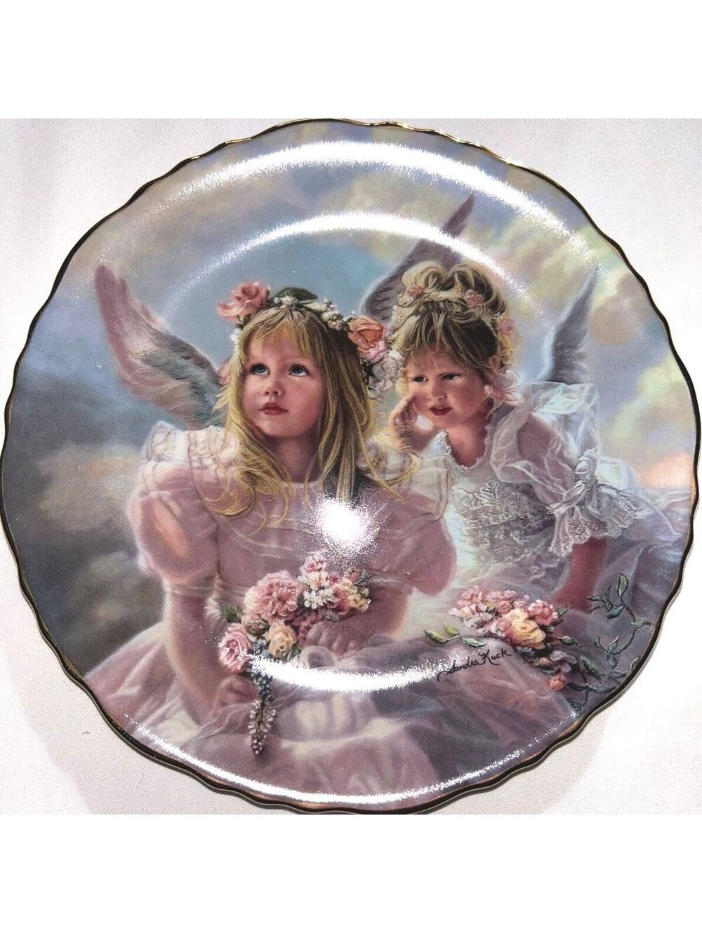 Everlasting Friends Angels Sharing Secrets 1996 Vintage Collectors Plate